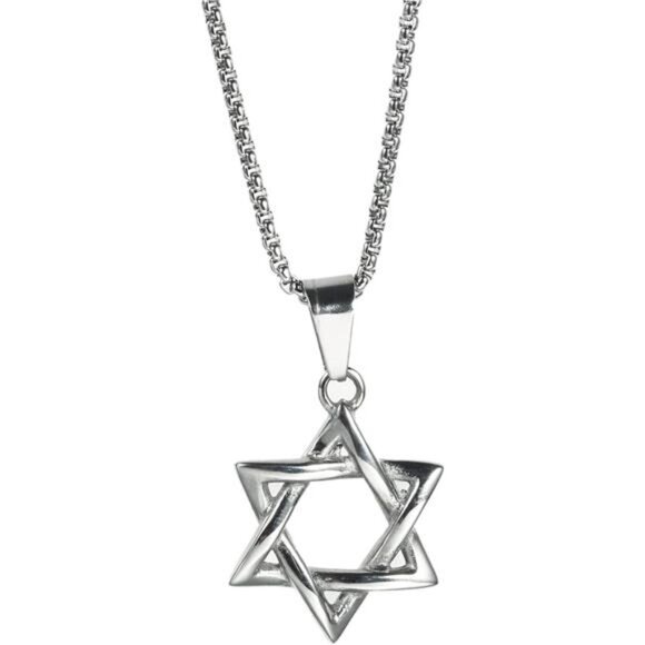 jonline24h Stainless Steel Necklace Star of David Chain - Picture 2 of 6